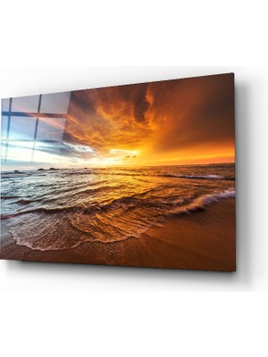 Insigne Güneşin Batışı Cam Tablo - 72X46 cm