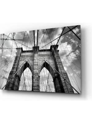 Insigne Brooklyn Köprüsü Cam Tablo - 72X46 cm