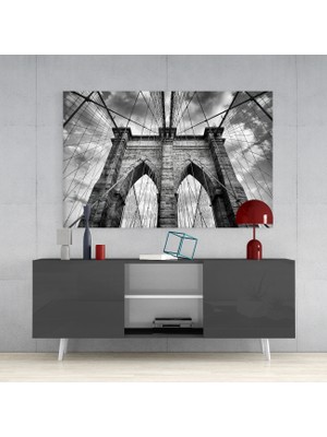 Insigne Brooklyn Köprüsü Cam Tablo - 72X46 cm