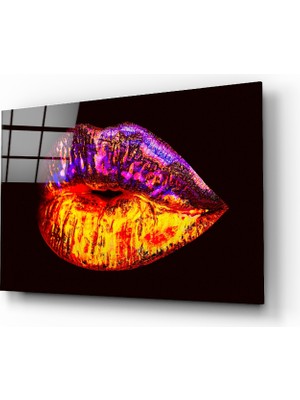 Insigne Dudak Cam Tablo - 72X46 cm