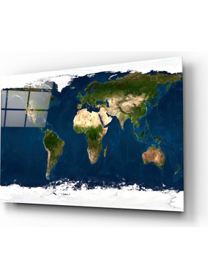 Insigne Dünya Haritası Cam Tablo - 72X46 cm