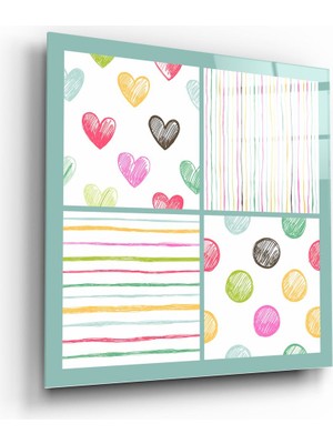 Insigne Soyut Cam Tablo - 60X60 cm