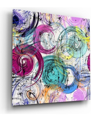 Insigne Soyut Salyangoz Kabukları Cam Tablo - 40X40 cm