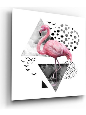 Insigne Flamingo Cam Tablo - 60X60 cm