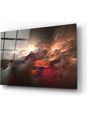 Insigne Kızıl Kaos Cam Tablo - 72X46 cm