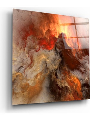 Insigne Altın Kaos Soyut Cam Tablo - 40X40 cm