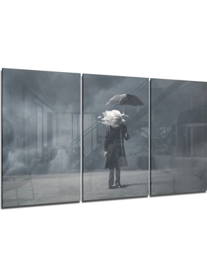 Insigne Kafamdaki Bulutlar Cam Tablo - 3 Adet 72X46 cm