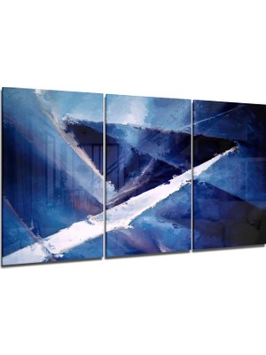Insigne Keskin Mavi Cam Tablo - 3 Adet 72X46 cm