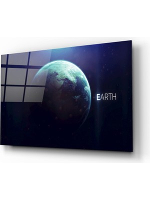 Insigne Dünya Cam Tablo - 72X46 cm