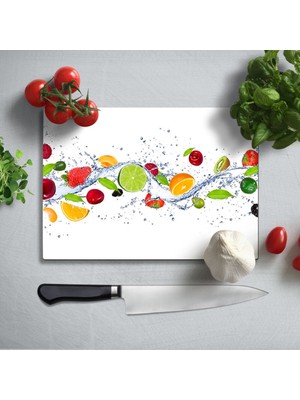 Insigne Leziz Meyveler Uv Baskılı Cam Kesme Tablası 35X25 cm