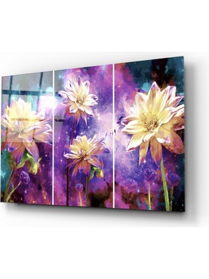 Insigne Çiçekler Cam Tablo - 72X46 cm