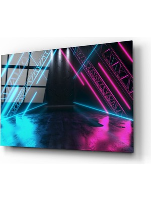 Insigne Neon Işıklar Cam Tablo - 72X46 cm