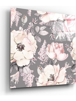 Insigne Çiçek Cam Tablo - 60X60 cm
