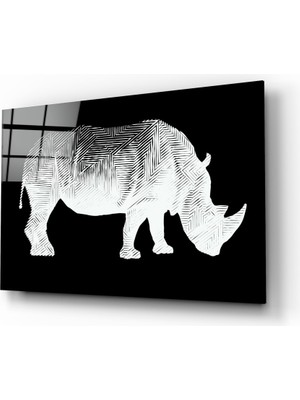 Insigne Gergedan Rhino Cam Tablo - 72X46 cm