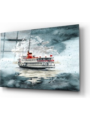 Insigne Vapur Turkuaz Cam Tablo - 72X46 cm