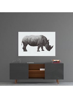 Insigne Gergedan Rhino Cam Tablo - 72X46 cm