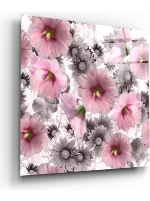 Insigne Çiçek Cam Tablo - 60X60 cm