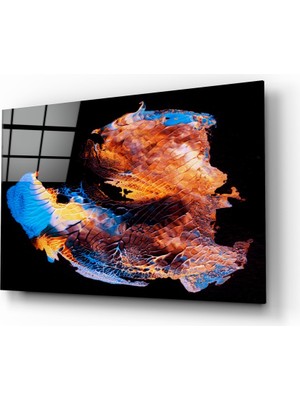 Insigne Soyut Pullar Cam Tablo - 72X46 cm