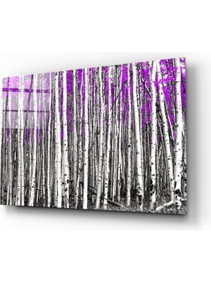 Insigne Pembe Orman Cam Tablo - 72X46 cm