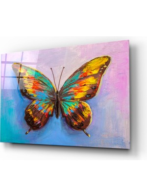 Insigne Kelebek Cam Tablo - 72X46 cm