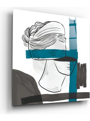 Insigne Soyut Cam Tablo - 40X40 cm