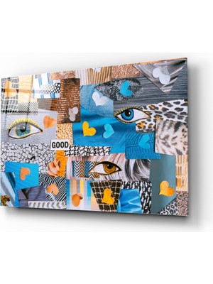 Insigne Soyut Karmaşa Cam Tablo - 72X46 cm