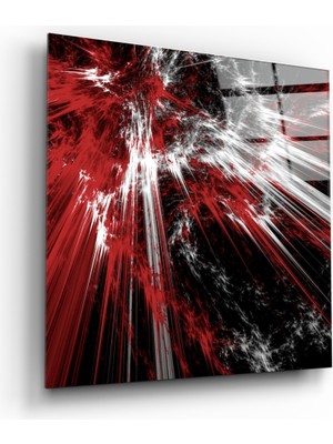 Insigne Kızıl Patlama Cam Tablo - 40X40 cm
