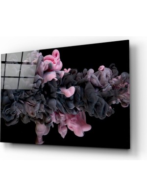Insigne Pembe Duman Cam Tablo - 72X46 cm
