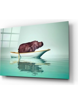 Insigne Su Aygırı Cam Tablo - 72X46 cm