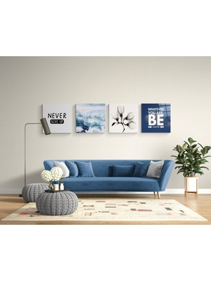 Insigne Motivasyon Quadro Cam Tablo - 4 Adet 40X40 cm