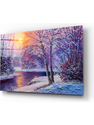 Insigne Bir Kış Günü Cam Tablo - 72X46 cm