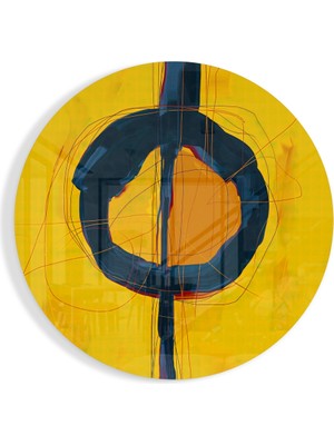 Insigne Soyut Cam Tablo - 60X60 cm