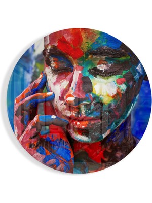 Insigne Renkli Hüzün Cam Tablo - 60X60 cm