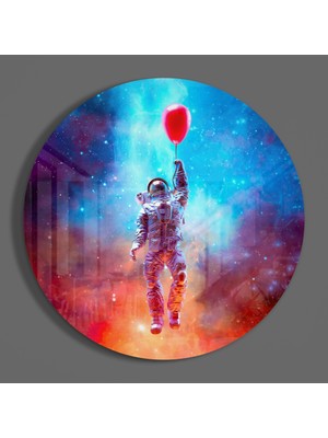 Insigne Astronot Cam Tablo - 60X60 cm
