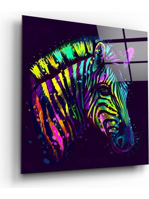 Insigne Zebra Kuşağı Cam Tablo - 40X40 cm