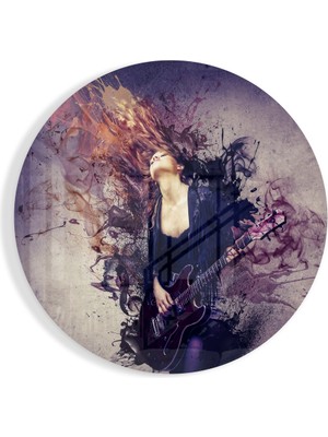 Insigne Gitar Ruhu Cam Tablo - 60X60 cm