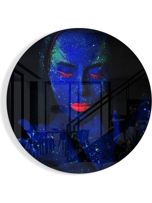 Insigne Neon Kadın Cam Tablo - 60X60 cm