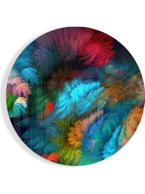 Insigne Renkli Patlama Cam Tablo - 60X60 cm