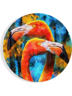 Insigne Flamingo Cam Tablo - 60X60 cm