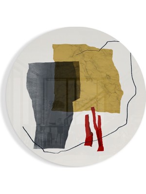 Insigne Soyut Parçalar Cam Tablo - 60X60 cm