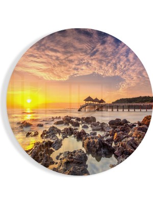 Insigne Güneşin Doğuşu Cam Tablo - 60X60 cm