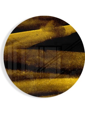 Insigne Sarı Soyut Cam Tablo - 60X60 cm