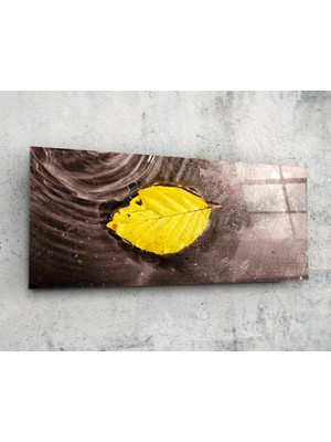 Insigne Sarı Yaprak 92X36CM Cam Tablo