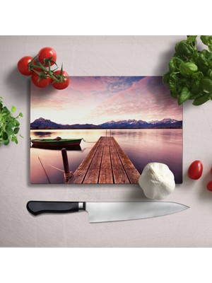 Insigne Rıhtım Uv Baskılı Cam Kesme Tablası 35X25 cm