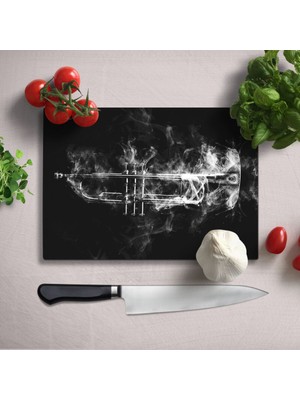 Insigne Saksafon Uv Baskılı Cam Kesme Tablası 35X25 cm