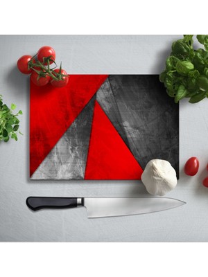 Insigne Geometrik Uv Baskılı Cam Kesme Tablası 35X25 cm