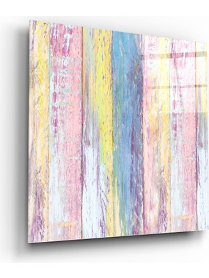 Insigne Ahşap Desenli Cam Tablo - 40X40 cm