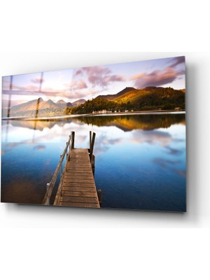 Insigne Göl Manzara Cam Tablo - 72X46 cm