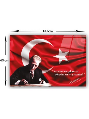 Decorita Cam Tablo | Atatürk Serisi | 4 | 40cm x 60cm