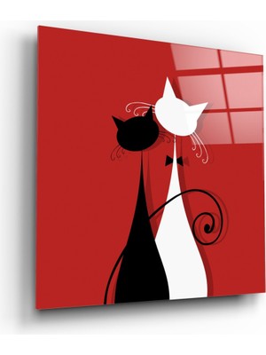 Insigne Kediler Cam Tablo - 40X40 cm